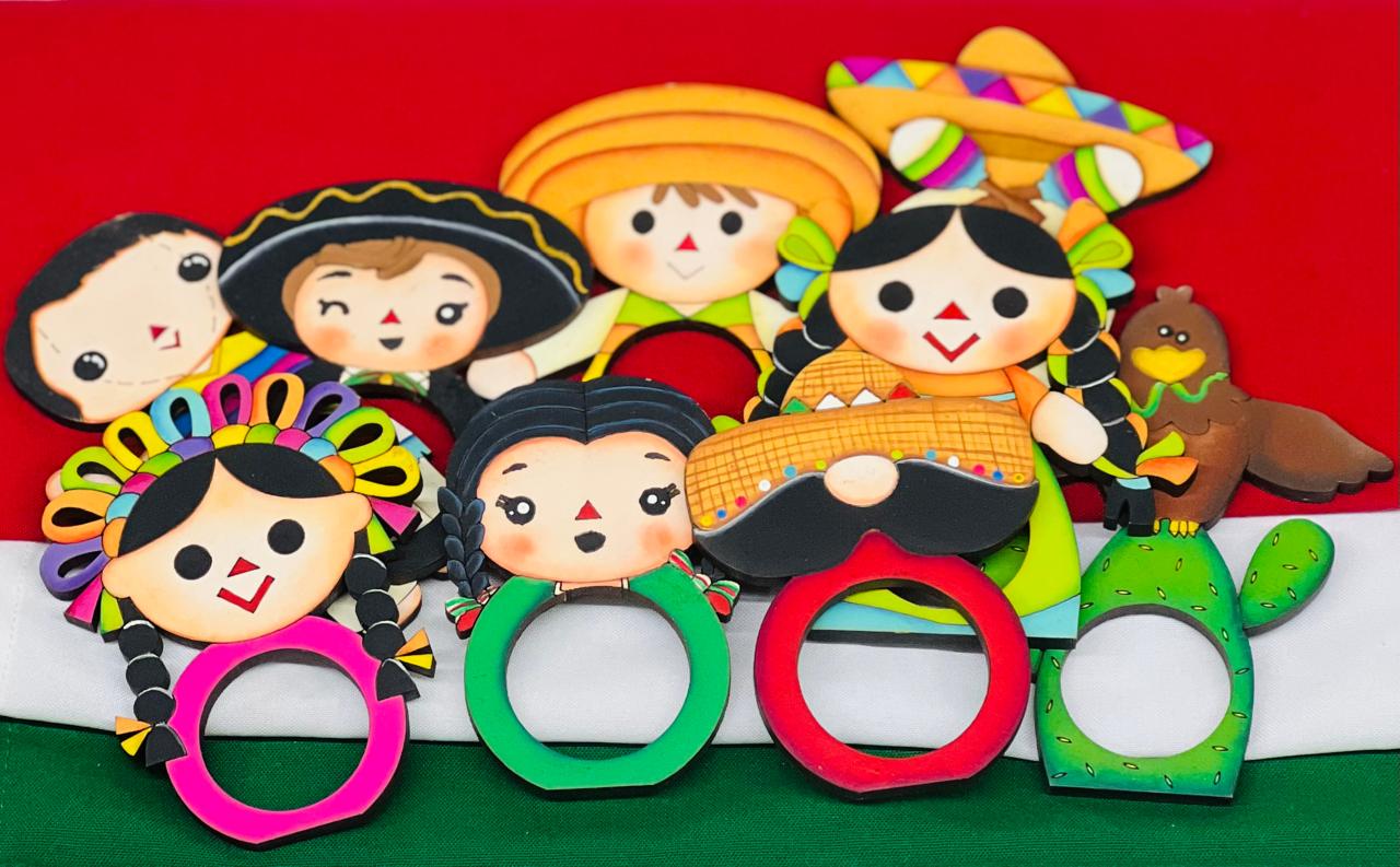 Anillos para servilletas de tela estilo mexicano