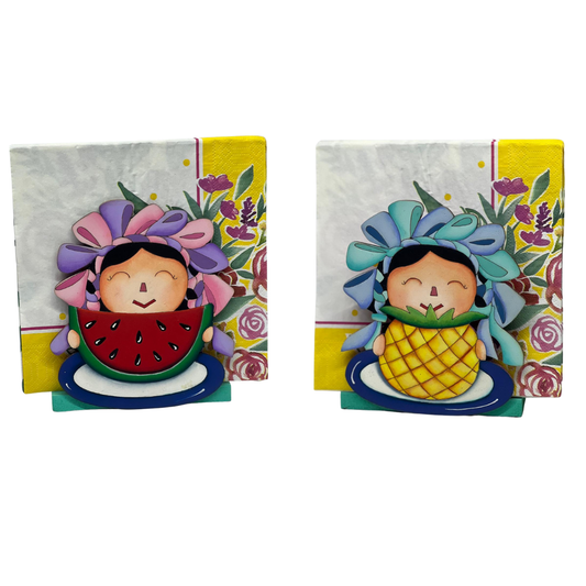Servilletero de Mesa Lele Sandía y Piña - Pieza única