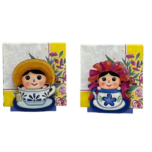 Servilletero de Mesa Tazas Niños - Pieza única