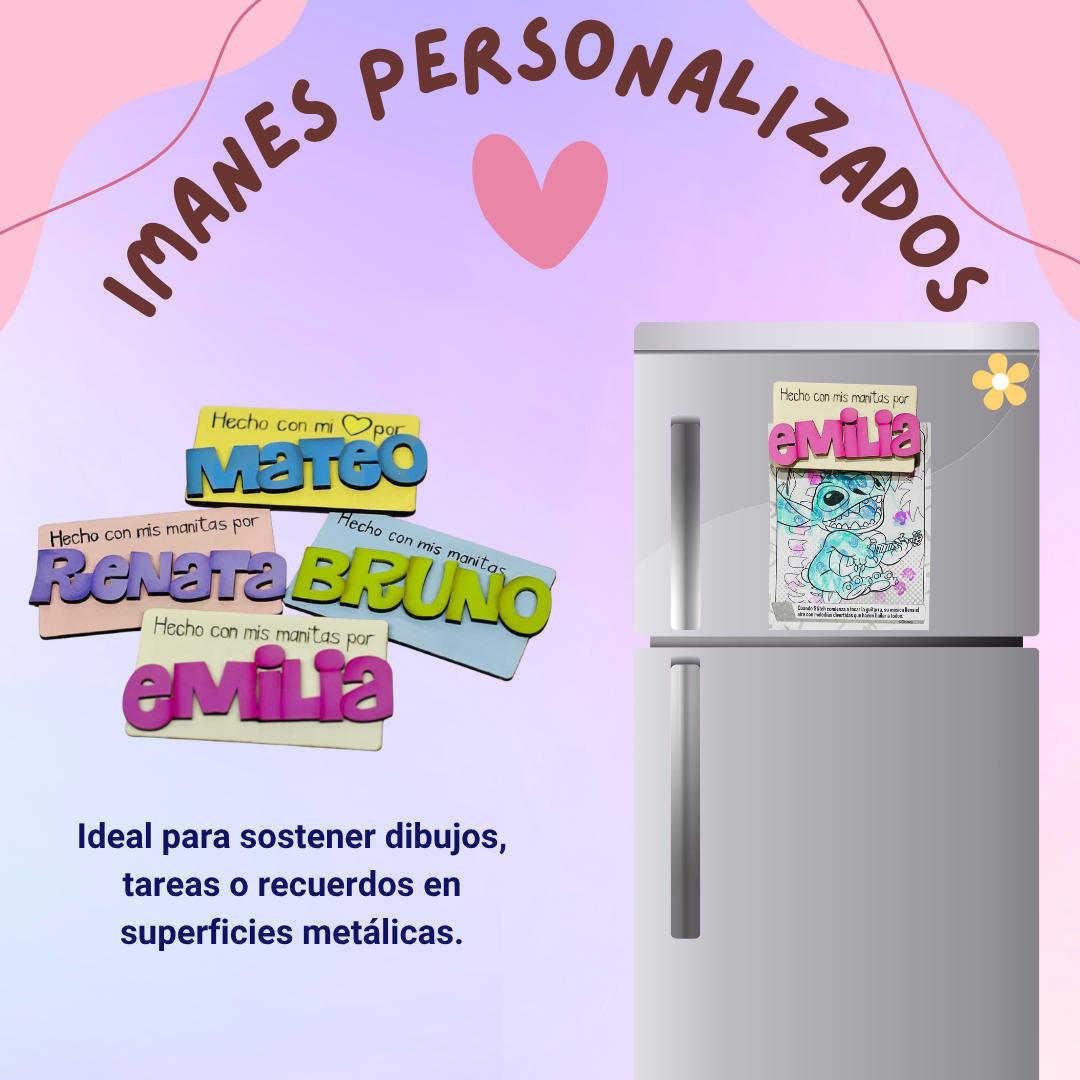 Imanes Personalizados "Hecho con mis manitas"