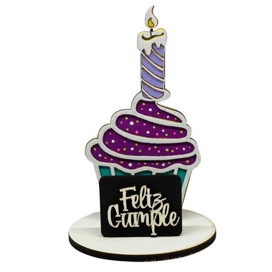 Cupcake con base- Happy Birthday