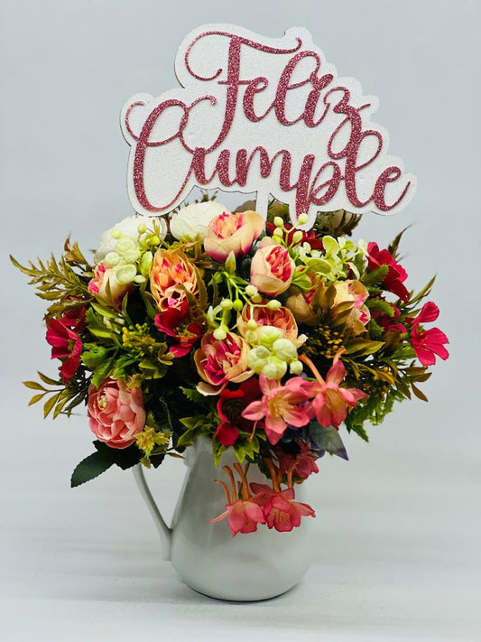 Cake Topper - Felicidades/ Feliz Cumple (MDF y Fomi)