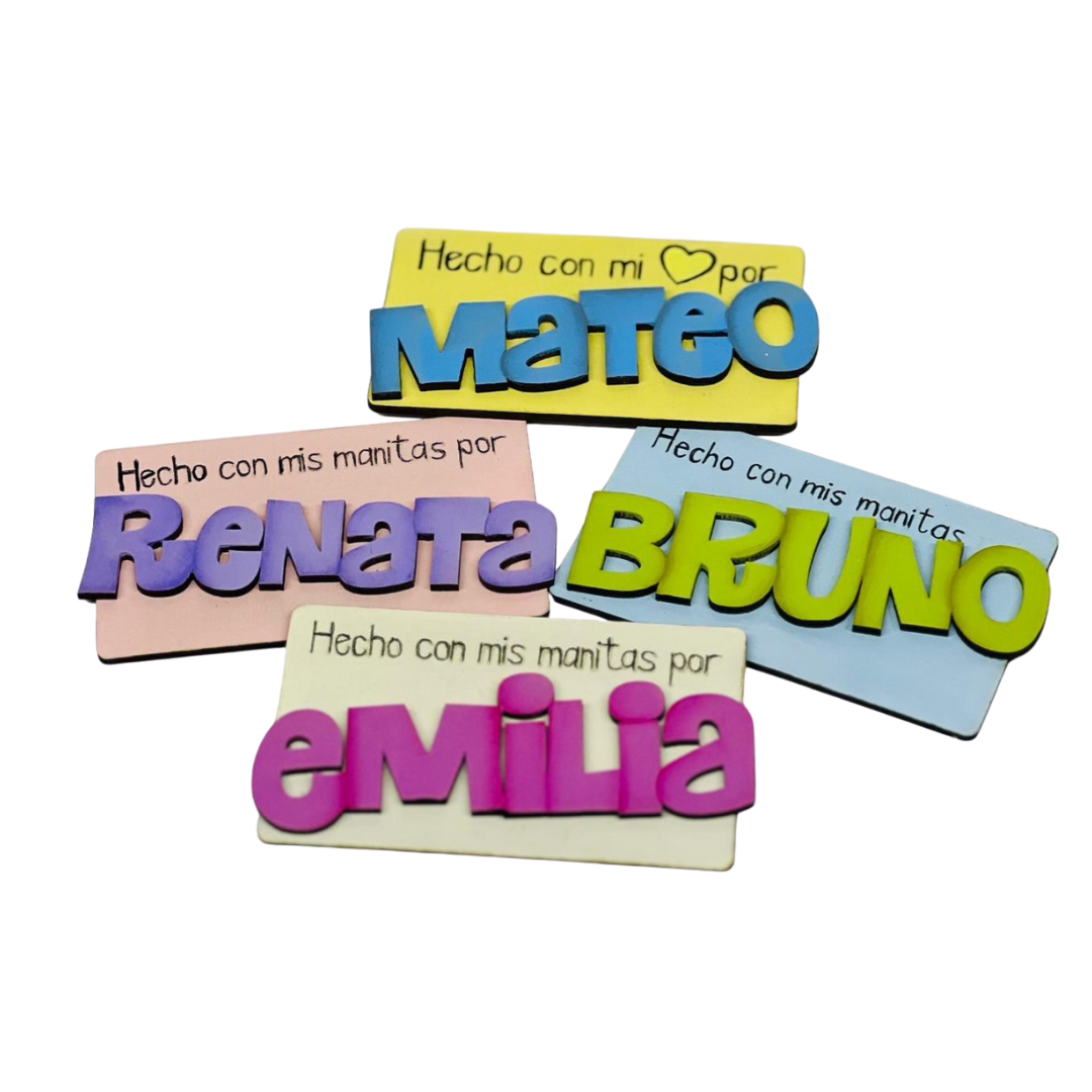 Imanes Personalizados "Hecho con mis manitas"